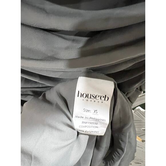 House of CB Valeria Ruched Asymmetric Ruffle Strapless Dress Size XS Extra Small - Picture 6 of 9